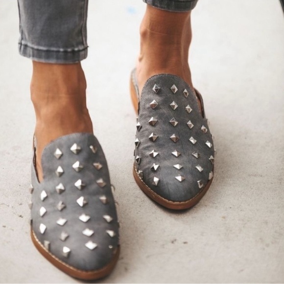 Mi.iM Stuart Vici Gray Studded Loafers - Picture 9 of 9